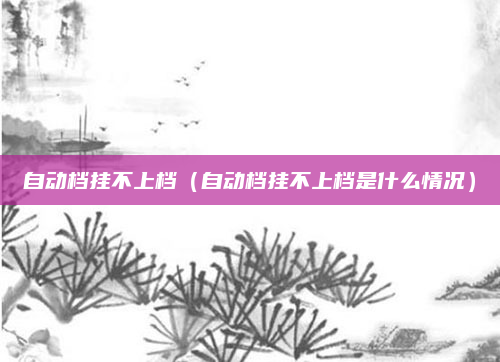 自动档挂不上档（自动档挂不上档是什么情况）