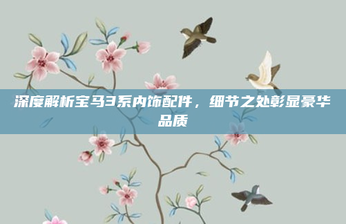 深度解析宝马3系内饰配件，细节之处彰显豪华品质
