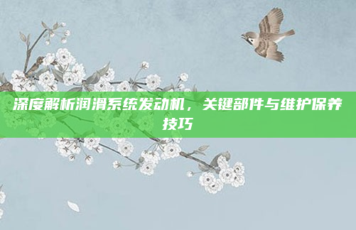 深度解析润滑系统发动机，关键部件与维护保养技巧