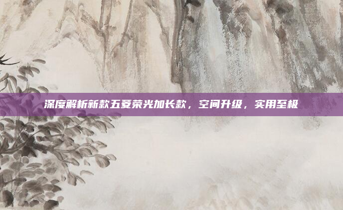 深度解析新款五菱荣光加长款，空间升级，实用至极