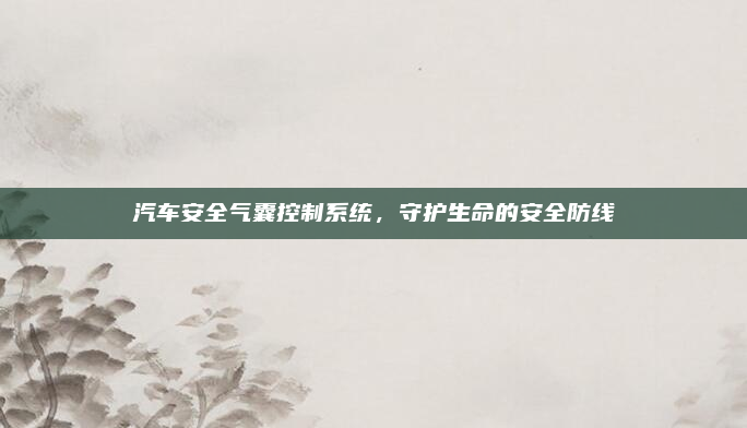 汽车安全气囊控制系统，守护生命的安全防线