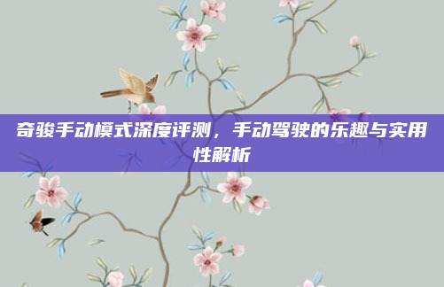 奇骏手动模式深度评测，手动驾驶的乐趣与实用性解析