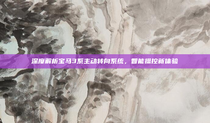 深度解析宝马3系主动转向系统，智能操控新体验