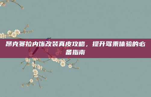 昂克赛拉内饰改装真皮攻略，提升驾乘体验的必备指南