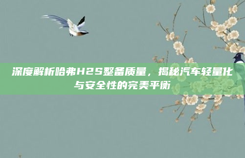 深度解析哈弗H2S整备质量，揭秘汽车轻量化与安全性的完美平衡