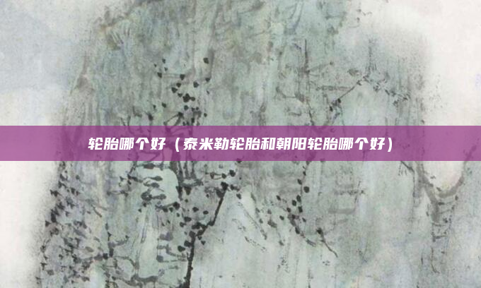 轮胎哪个好(泰米勒轮胎和朝阳轮胎哪个好)