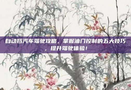 自动挡汽车驾驶攻略，掌握油门控制的五大技巧，提升驾驶体验！