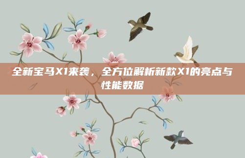 全新宝马X1来袭，全方位解析新款X1的亮点与性能数据