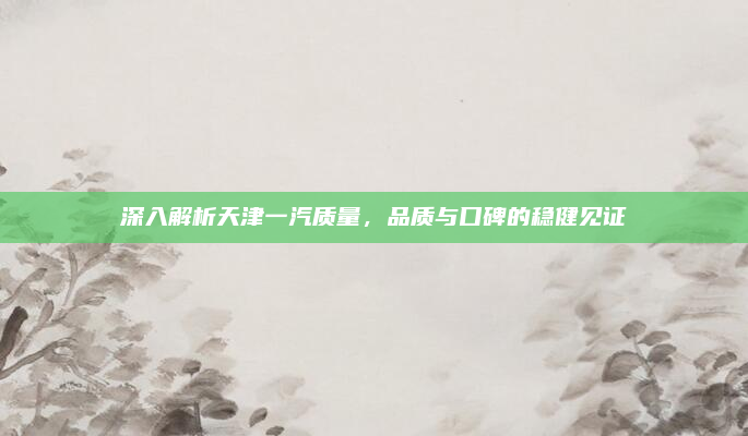 深入解析天津一汽质量，品质与口碑的稳健见证