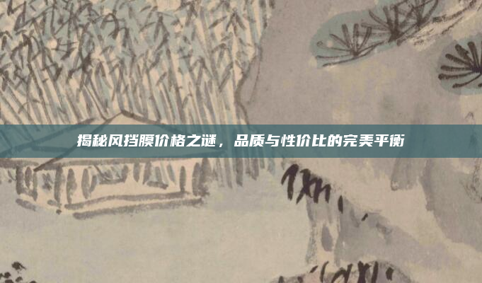 揭秘风挡膜价格之谜，品质与性价比的完美平衡