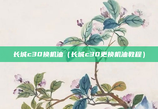 长城c30换机油(长城c30更换机油教程)