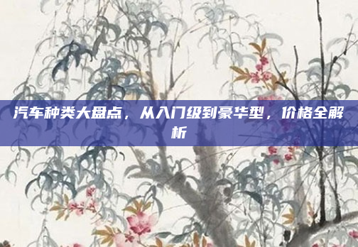 汽车种类大盘点，从入门级到豪华型，价格全解析