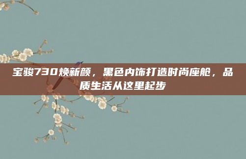 宝骏730焕新颜，黑色内饰打造时尚座舱，品质生活从这里起步