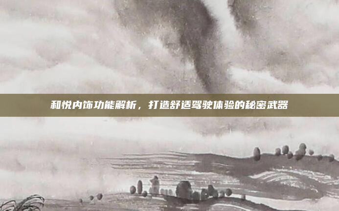 和悦内饰功能解析,打造舒适驾驶体验的秘密武器