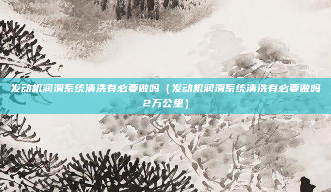 发动机润滑系统清洗有必要做吗（发动机润滑系统清洗有必要做吗2万公里）