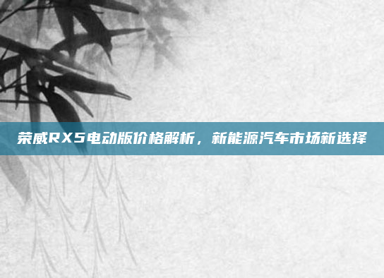 荣威RX5电动版价格解析，新能源汽车市场新选择