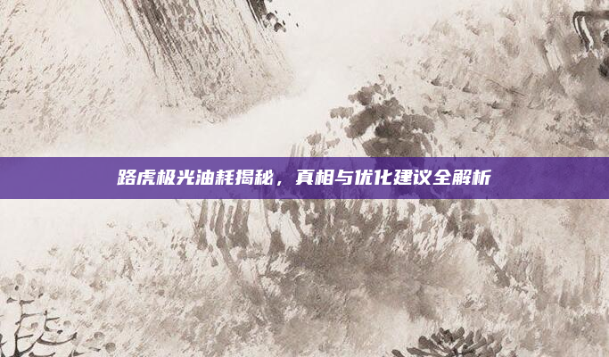路虎极光油耗揭秘,真相与优化建议全解析
