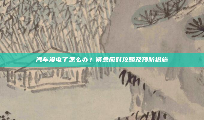汽车没电了怎么办？紧急应对攻略及预防措施