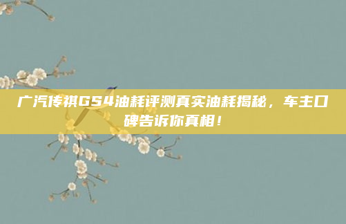 广汽传祺GS4油耗评测真实油耗揭秘，车主口碑告诉你真相！