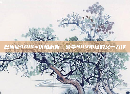 巴博斯40l4m价格解析，豪华SUV市场的又一力作