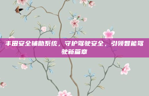 丰田安全辅助系统，守护驾驶安全，引领智能驾驶新篇章