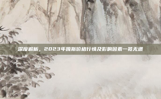 深度解析,2023年嘎斯价格行情及影响因素一览无遗