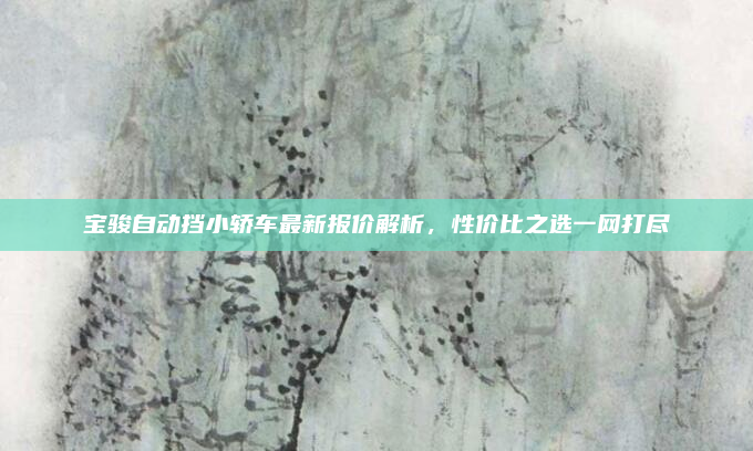 宝骏自动挡小轿车最新报价解析,性价比之选一网打尽