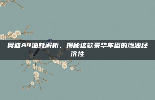 奥迪A4油耗解析，揭秘这款豪华车型的燃油经济性