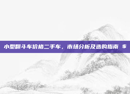 小型翻斗车价格二手车，市场分析及选购指南 $