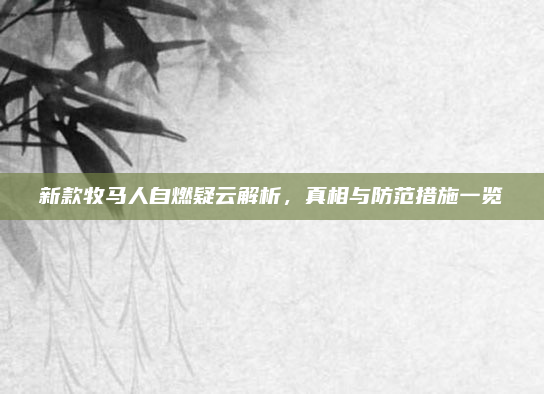新款牧马人自燃疑云解析，真相与防范措施一览