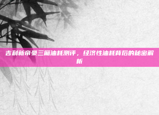 吉利新帝豪三厢油耗测评，经济性油耗背后的秘密解析