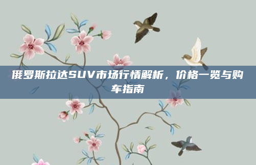 俄罗斯拉达SUV市场行情解析，价格一览与购车指南