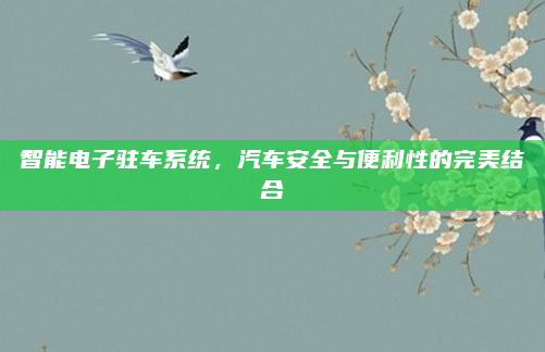 智能电子驻车系统，汽车安全与便利性的完美结合