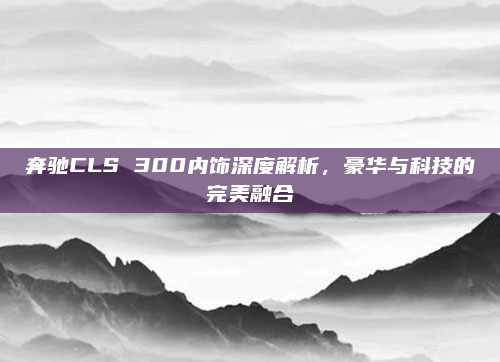 奔驰CLS 300内饰深度解析，豪华与科技的完美融合