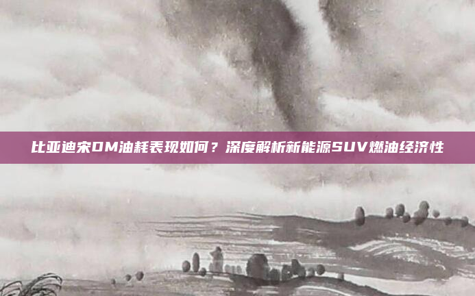 比亚迪宋DM油耗表现如何？深度解析新能源SUV燃油经济性
