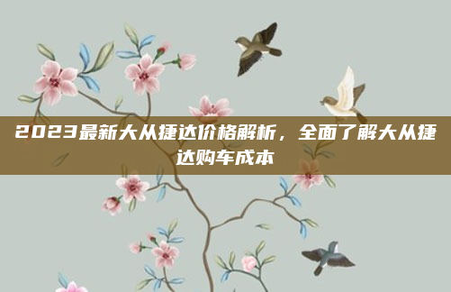 2023最新大从捷达价格解析，全面了解大从捷达购车成本