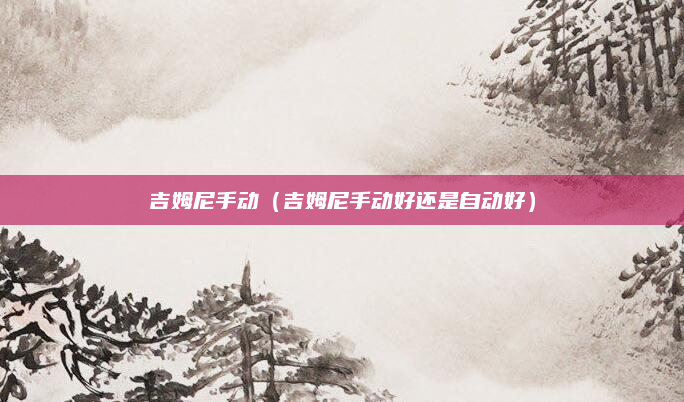 吉姆尼手动(吉姆尼手动好还是自动好)