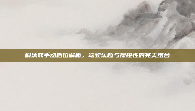 科沃兹手动档位解析，驾驶乐趣与操控性的完美结合