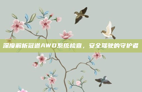 深度解析冠道AWD系统检查,安全驾驶的守护者