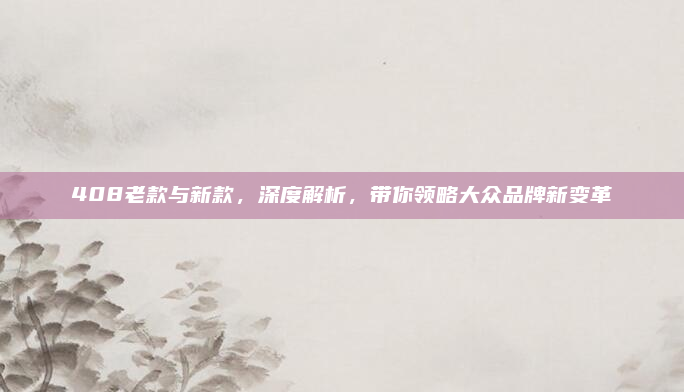 408老款与新款,深度解析,带你领略大众品牌新变革