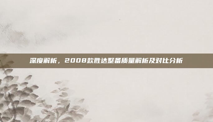 深度解析，2008款胜达整备质量解析及对比分析