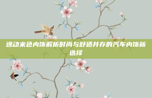 逸动米色内饰解析时尚与舒适并存的汽车内饰新选择