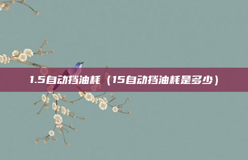 1.5自动挡油耗(15自动挡油耗是多少)