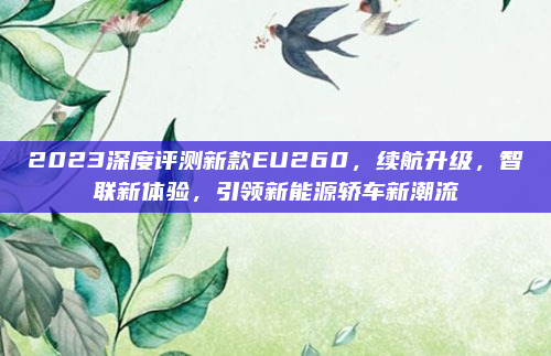 2023深度评测新款EU260，续航升级，智联新体验，引领新能源轿车新潮流