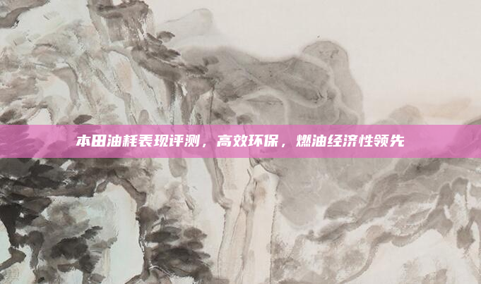 本田油耗表现评测，高效环保，燃油经济性领先