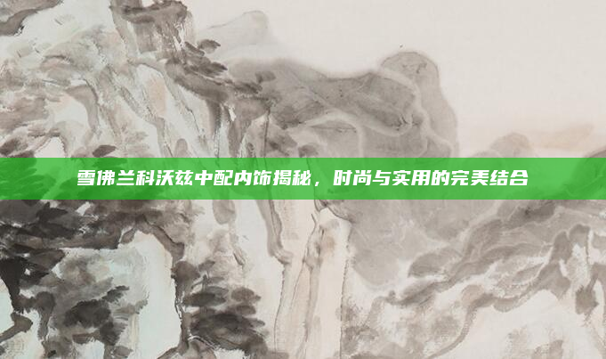 雪佛兰科沃兹中配内饰揭秘，时尚与实用的完美结合