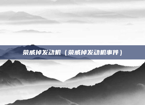 荣威掉发动机(荣威掉发动机事件)