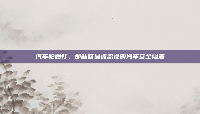 汽车轮胎钉，那些容易被忽视的汽车安全隐患