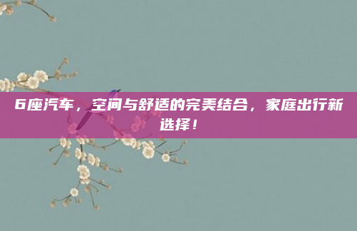 6座汽车，空间与舒适的完美结合，家庭出行新选择！