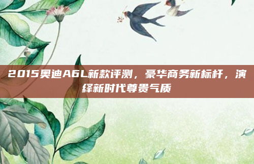 2015奥迪A6L新款评测，豪华商务新标杆，演绎新时代尊贵气质